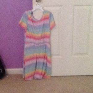 Rainbow short sleeved dress